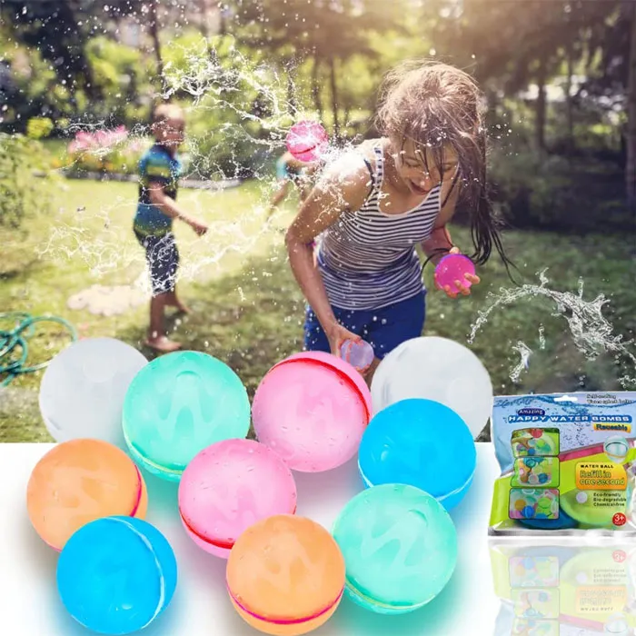 Kids throwing water balloons 