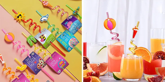 Colourful Beach drink straws 