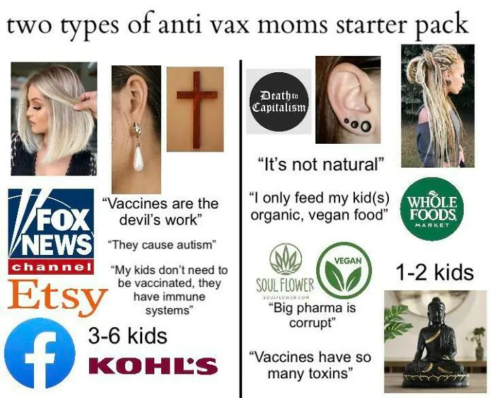 Two Types Of Anti Vax Moms Starter Pack