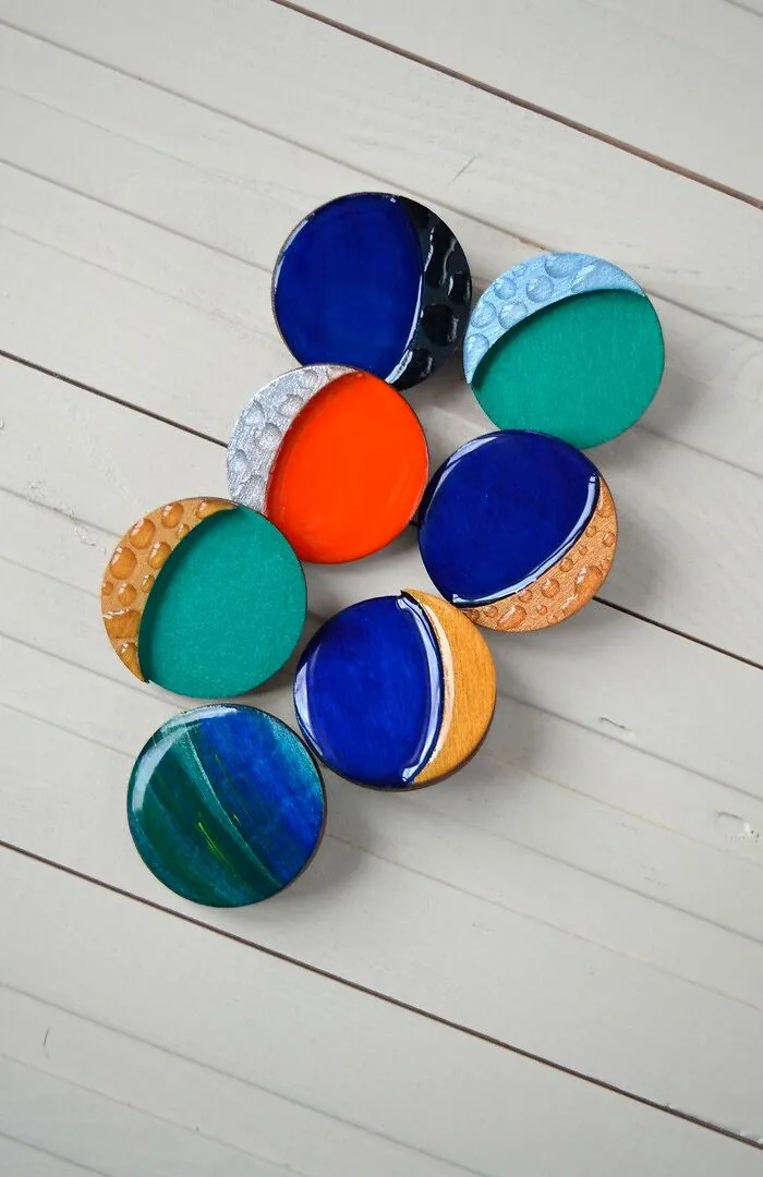Handmade Wooden Brooches
