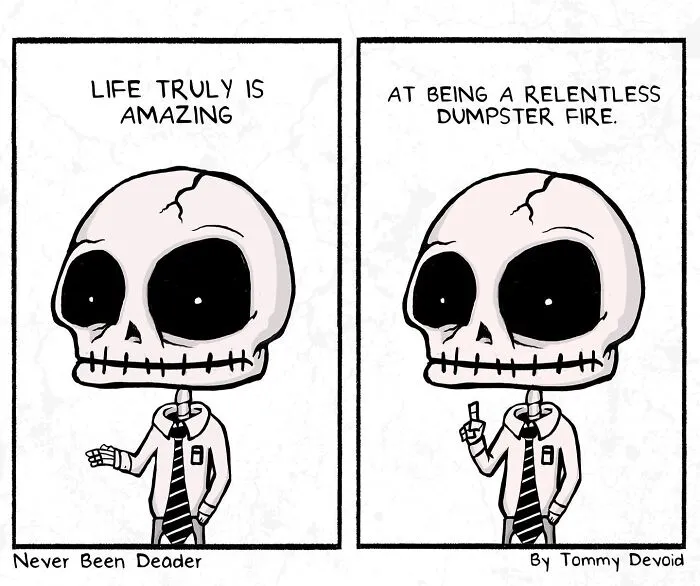 My 30 Comics “Never Been Deader” Infused With Relatable Humorous Darkness