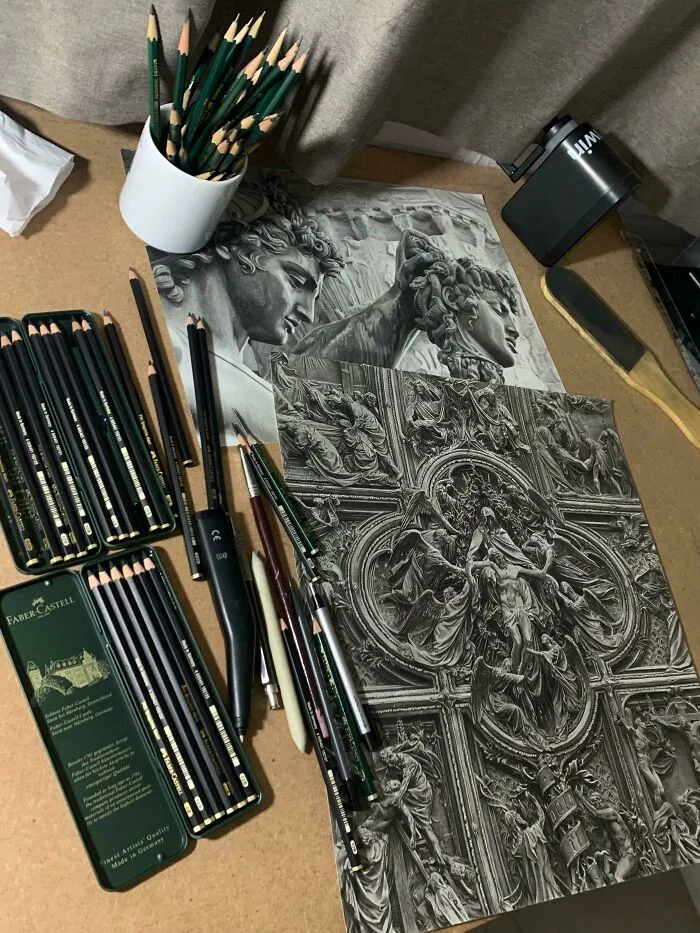 Algo que hice con lápices sobre papel