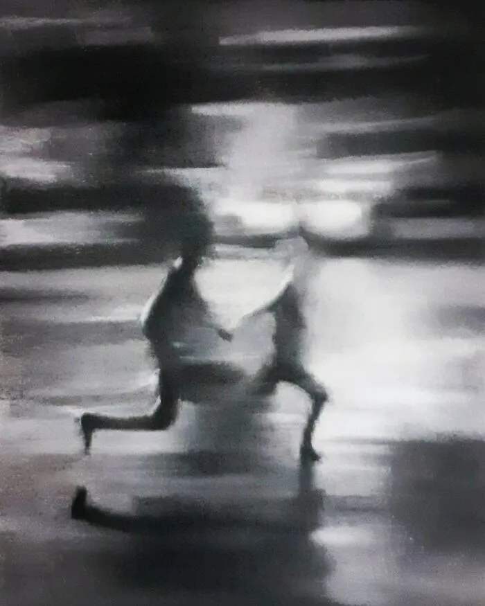 Huye Conmigo. Arte en carboncillo y pastel por mí