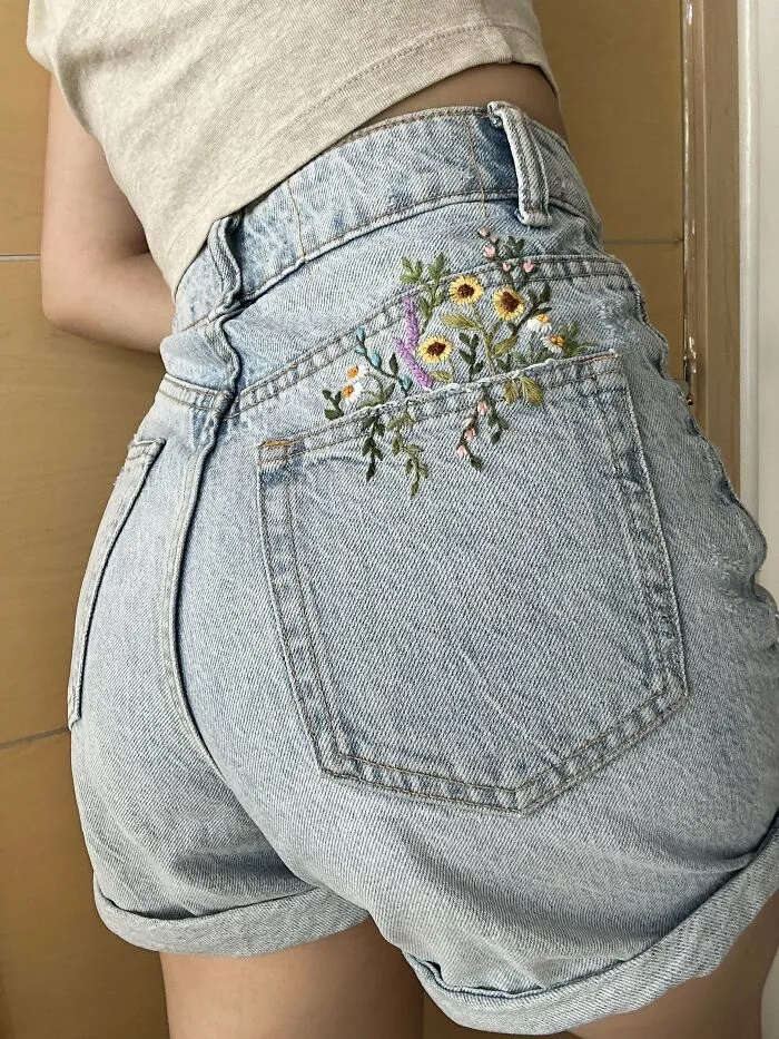 Me inspiré en Pinterest y le di un toque veraniego a mis pantalones vaqueros normales y corrientes ☀️