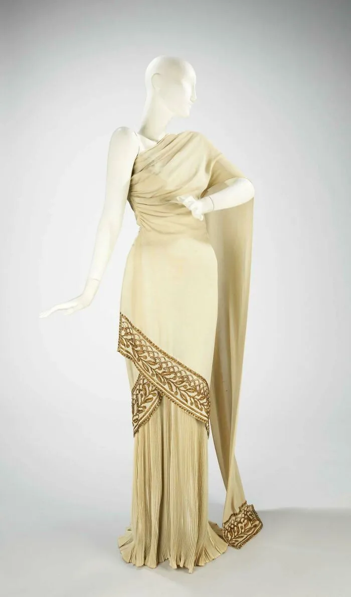 Vestido de noche vintage, primavera/verano 1944