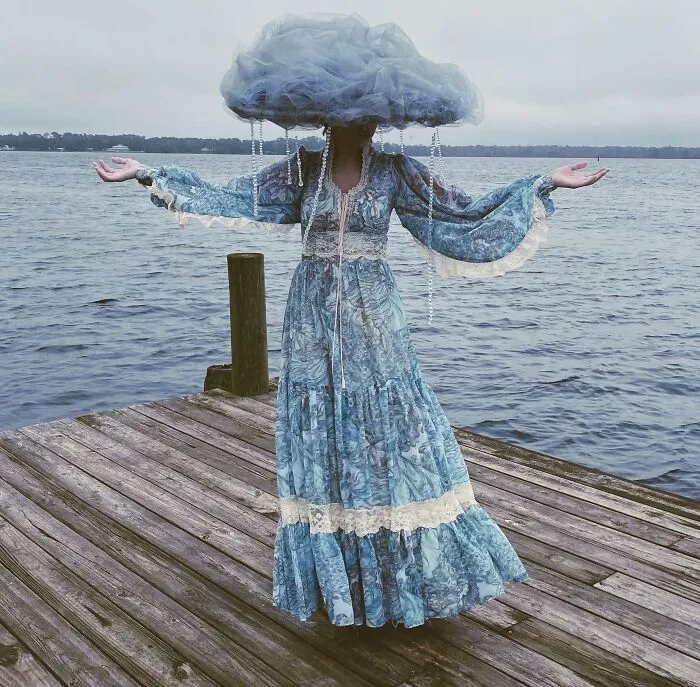 Usé un vestido vintage de Gunne Sax como disfraz de Halloween