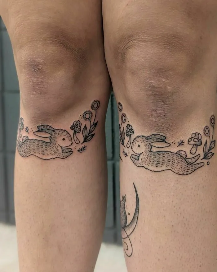 Bunny Knee Wraps Tattoos