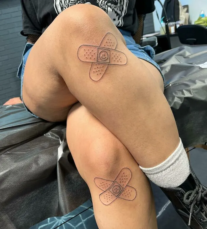 Knee Bandaids Tattoo