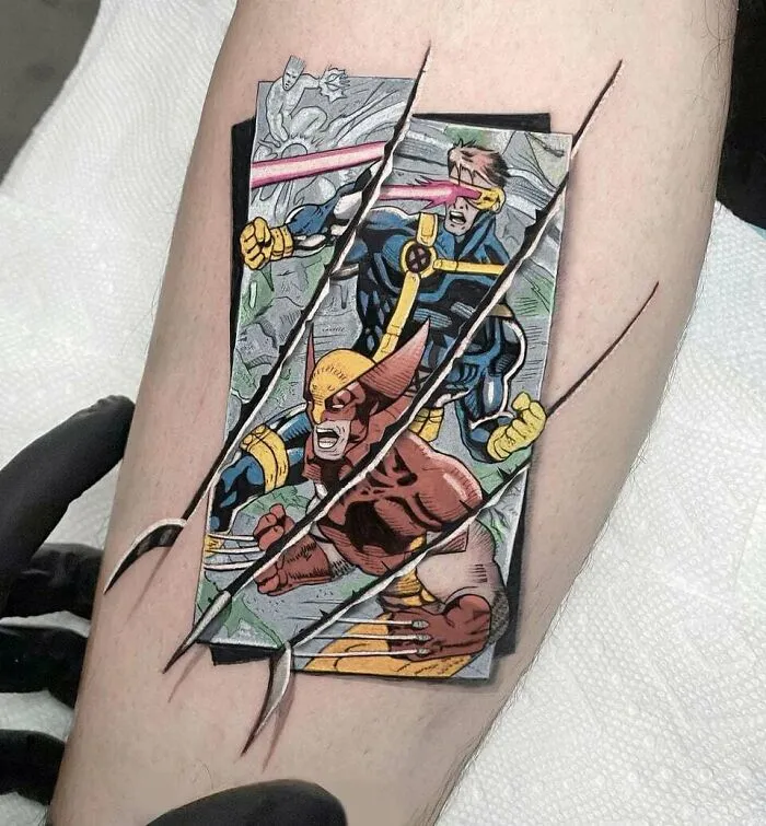 90s X-Men Arm Tattoo