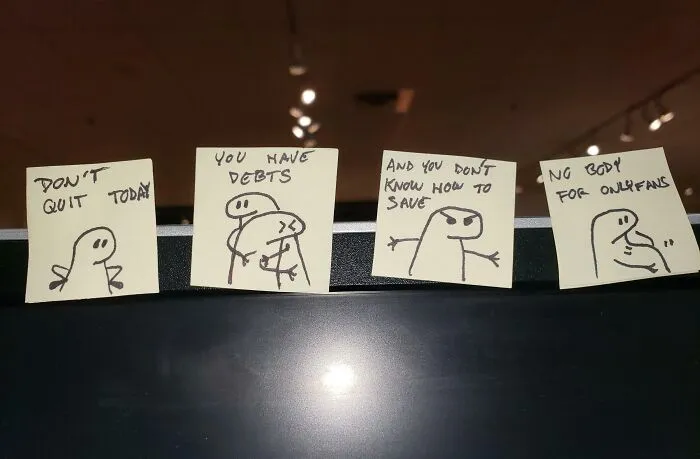 My Coworker's Motivational Strip On His Computer