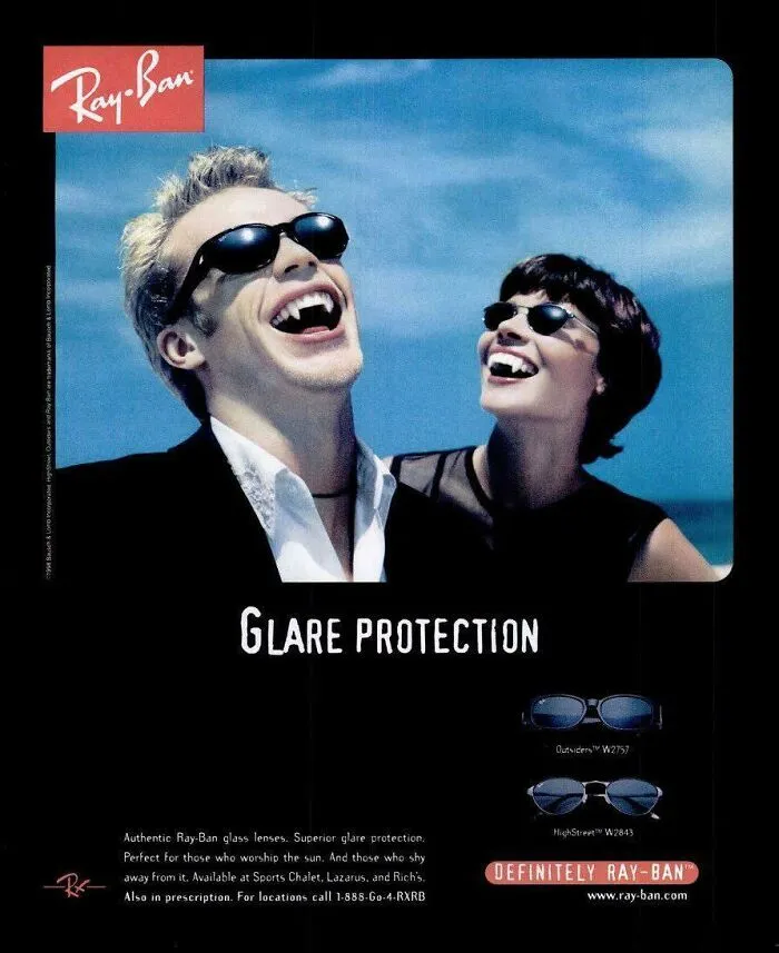 Anuncio de Ray ban de 1998
