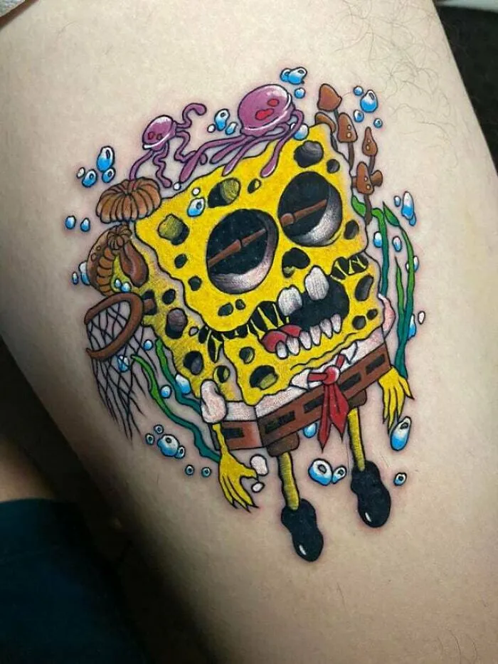 Dead Spongebob Tattoo