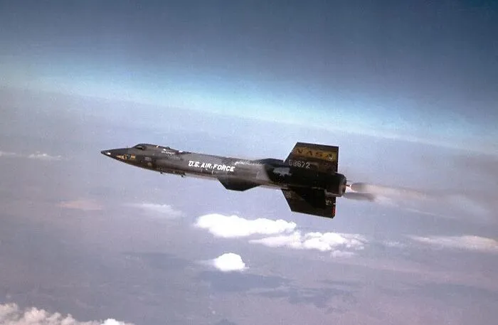 The North American X-15 plane flying