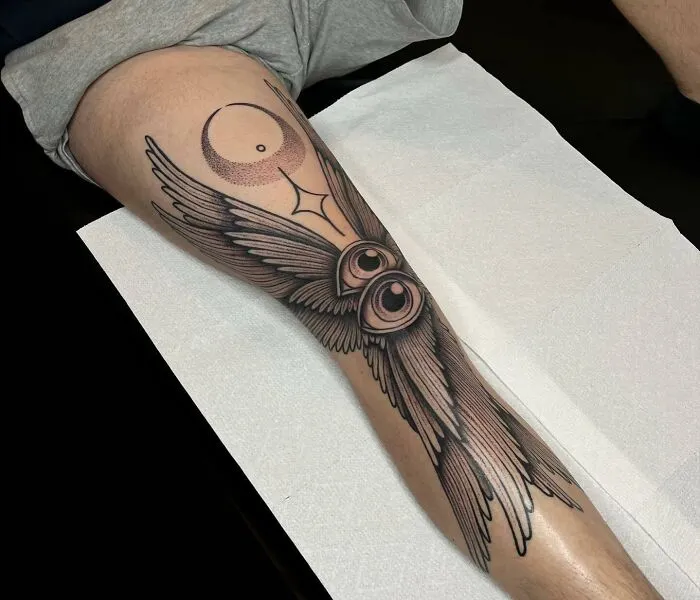 Angels Eye Knee Tattoo