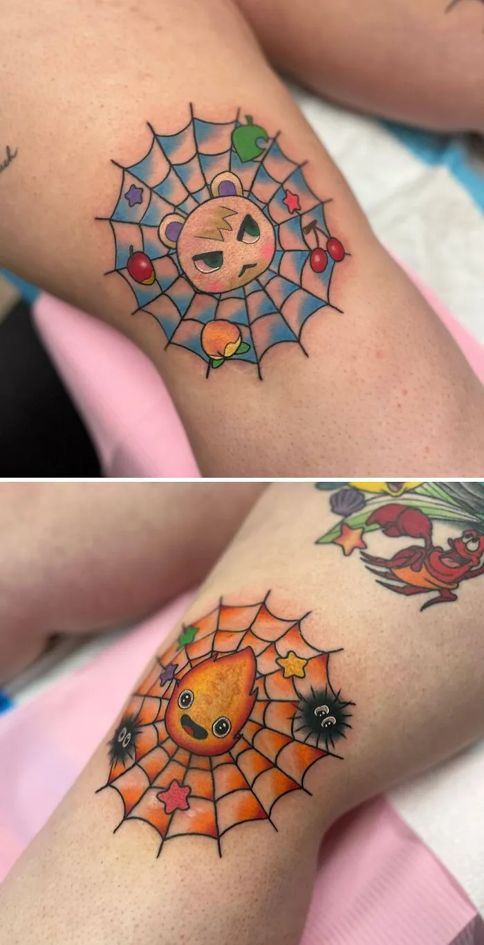 Animal Crossing Knee Tattoo