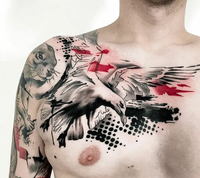 Animals Trash Polka Tattoo
