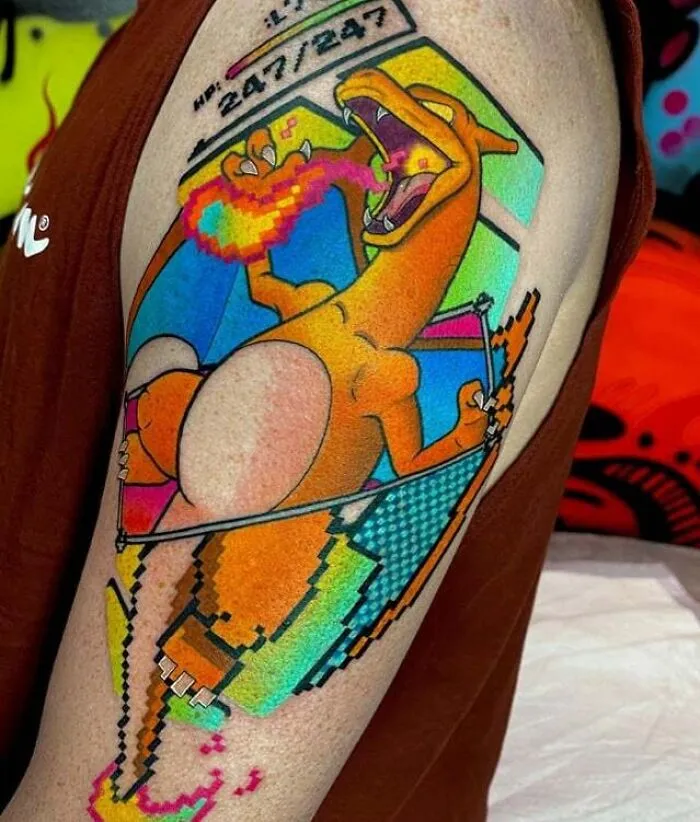 Charizard Fire Arm Tattoo From Pokemon