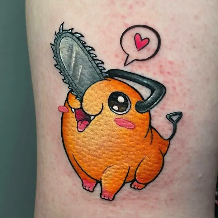 Pochita Tattoo From Chainsaw Man