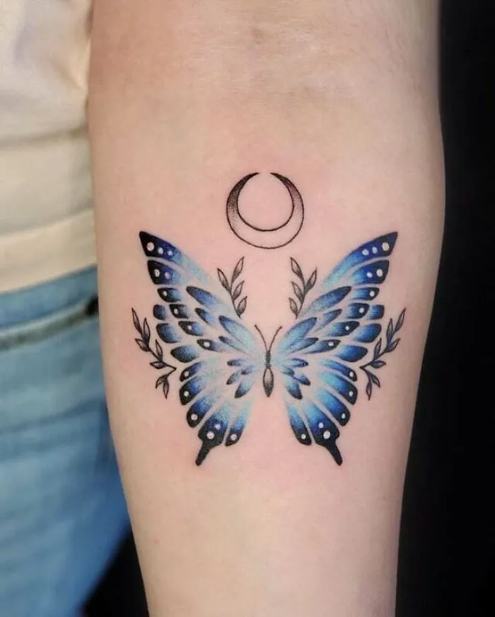 Blue Butterfly Tattoo