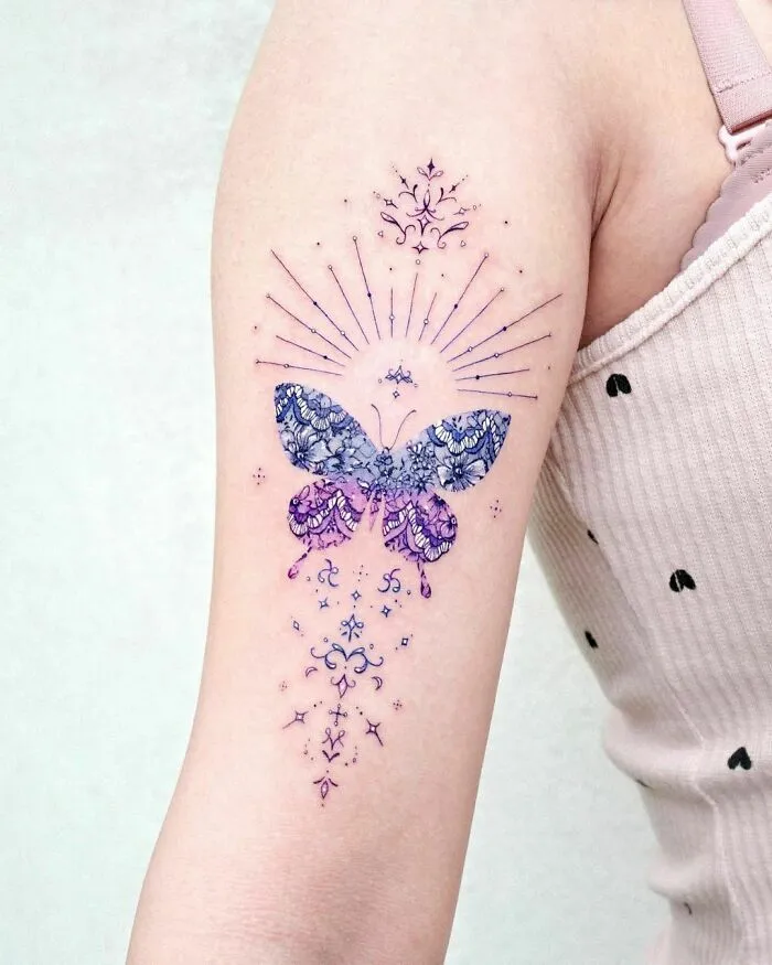 Colorful Butterfly Tattoo