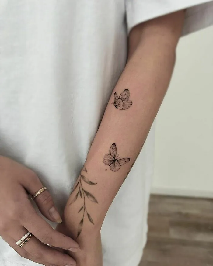Cute Butterflies Tattoo