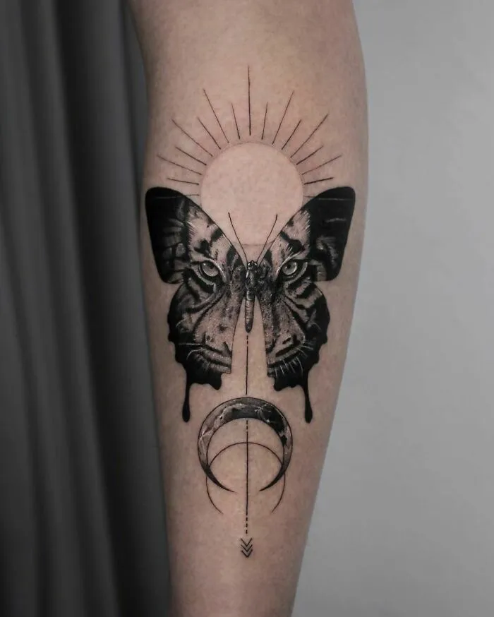 Tiger Butterfly Tattoo