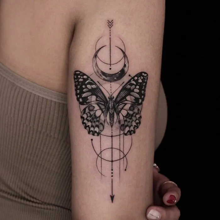 Very Unique Butterfly Tattoo