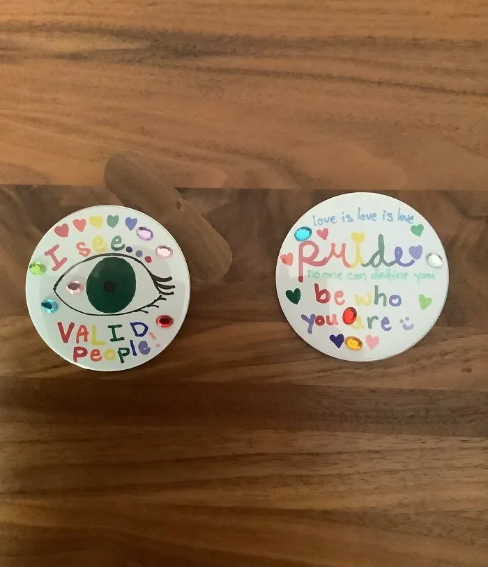 Went To My First Pride Event And Made These Pins, Literally Cried Happy Tears