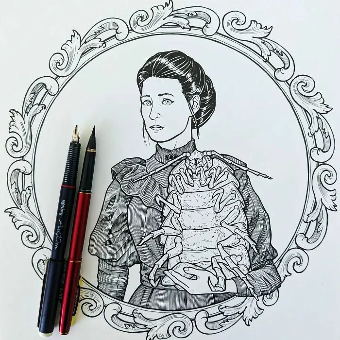 A Woman With Her Giant Isopod