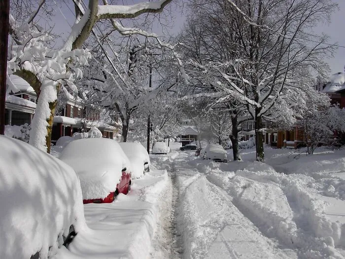 A Light Dusting Of Snow.  My Street In Pittsburgh, Pa