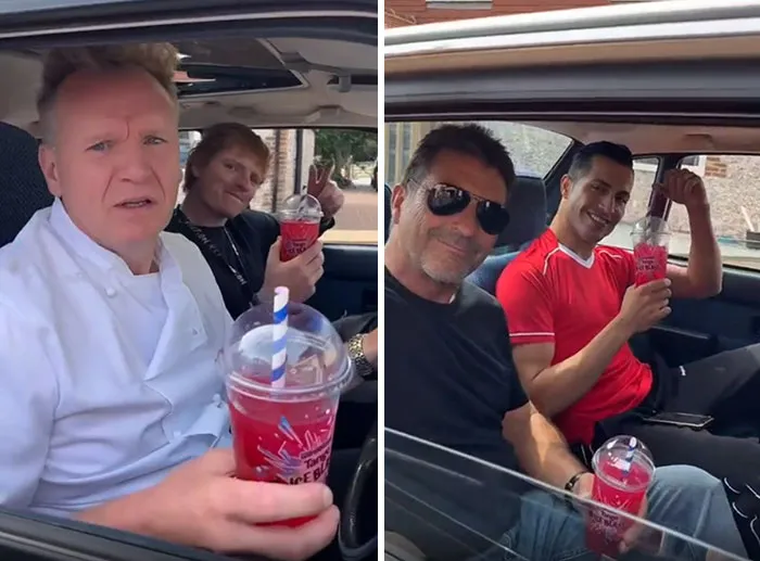 Gordon Ramsdale, Ed Sheehan, Simon Cowbell And Cristiano Ronald