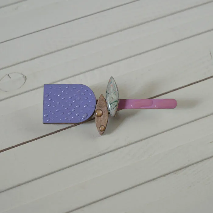 Geometric Flower - Wooden Brooch