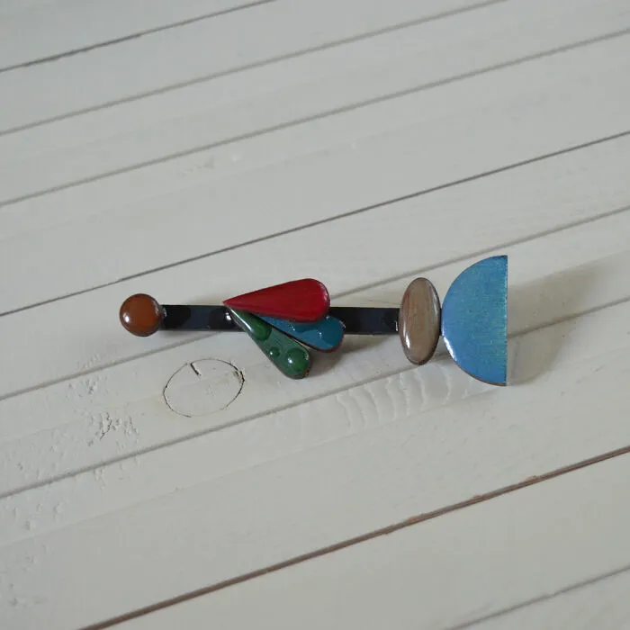 Geometric Flower - Wooden Brooch