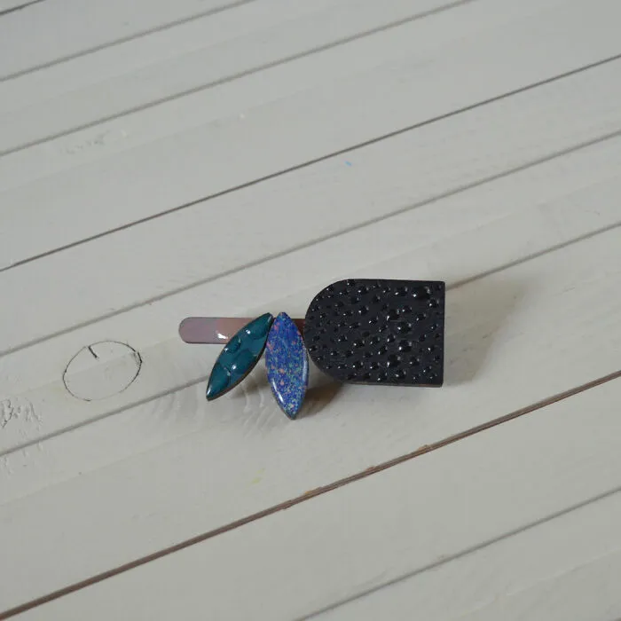 Geometric Flower - Wooden Brooch