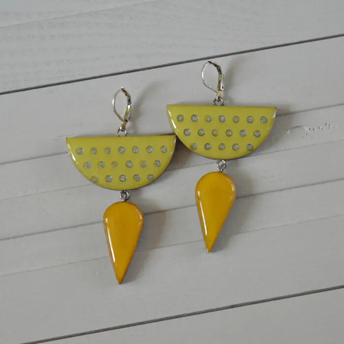 Geometric Wooden Earrings