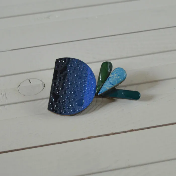 Geometric Flower - Wooden Brooch