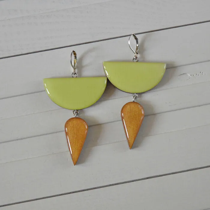 Geometric Wooden Earrings