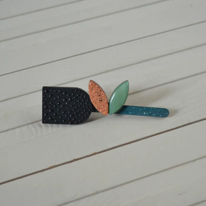 Geometric Flower - Wooden Brooch