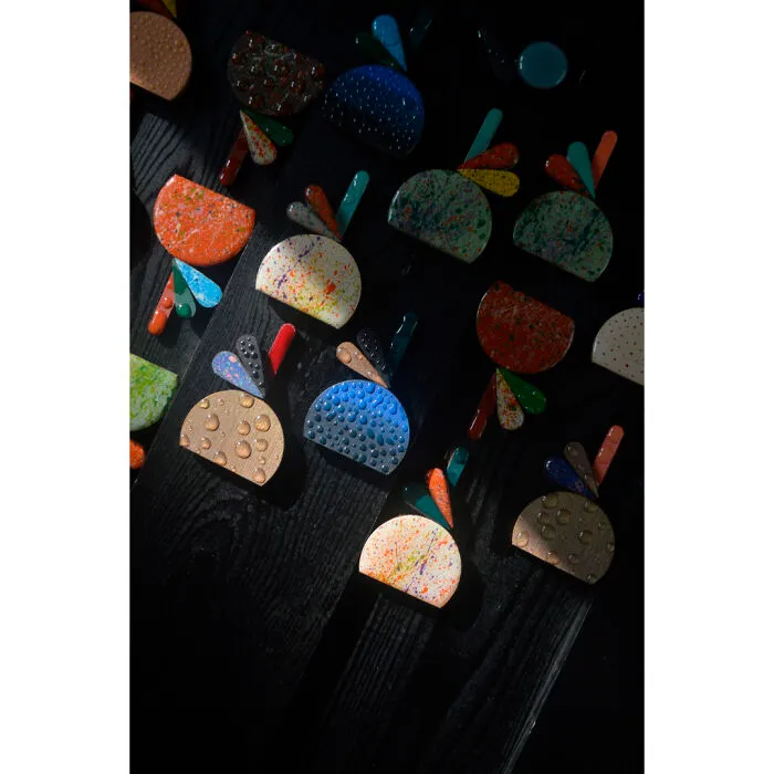 Geometric Flowers - Wooden Brooches