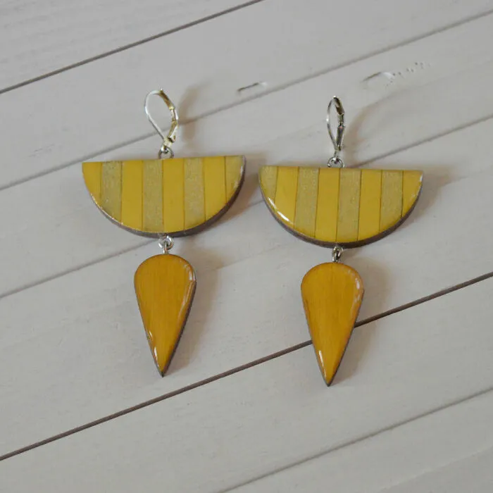 Geometric Wooden Earrings