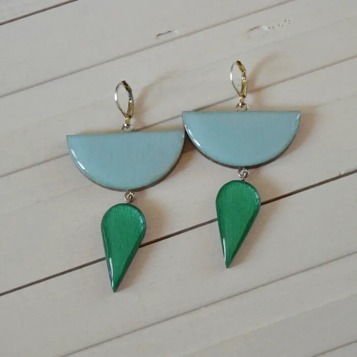 Geometric Wooden Earrings