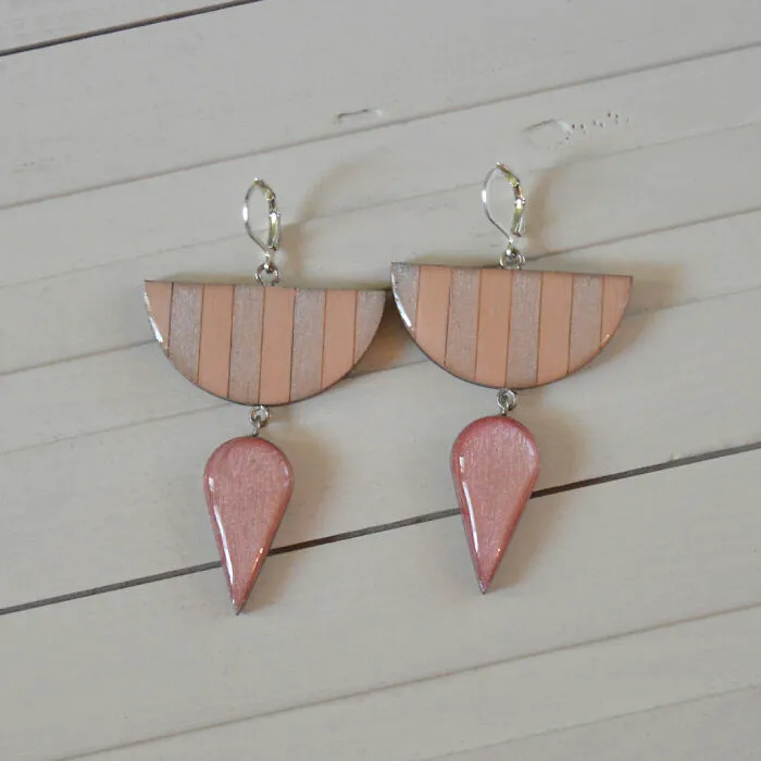 Geometric Wooden Earrings