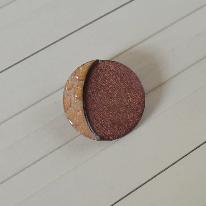 Moon - Wooden Brooch
