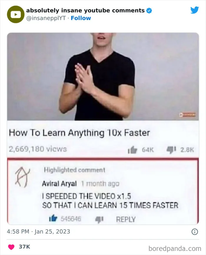 39 Times Savage Comments Earned Their Place On The “Absolutely Insane YouTube Comments” Twitter Page (New Pics)