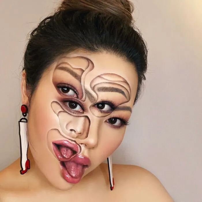 31 Looks fascinantes de ilusiones ópticas creados por esta maquilladora (nuevas fotos)