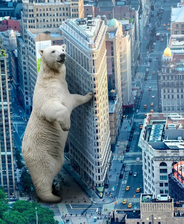 These Artists Create Surreal Photo Edits With Giant Animals In Them (16 Pics)
