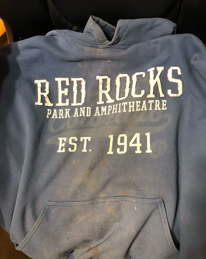 After 4 Years Of Wearing This Sweatshirt To Work, A Completely Different Imprint Has Started To Appear Under The Original