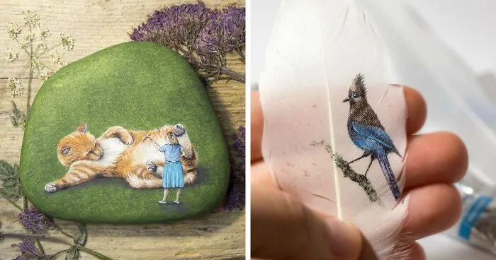 It Took Me Several Years To Realize That There Are No Limits To The Way I Use Painting Materials, So Here Are 39 Tiny Paintings That I Painted On Various Surfaces