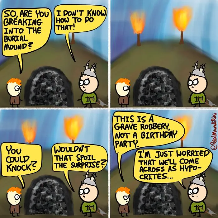 My 17 Comics About An Intensely Funny Night Of Guarding That Turned To Grave Robbing