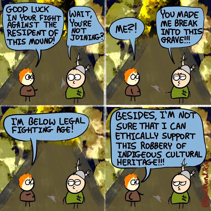 My 17 Comics About An Intensely Funny Night Of Guarding That Turned To Grave Robbing
